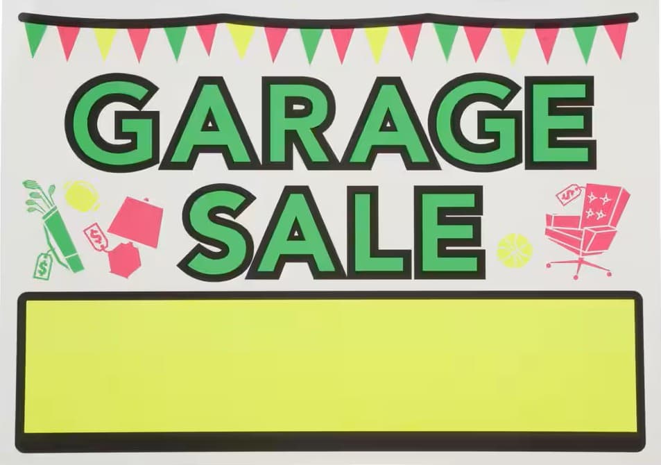 garage sale sign